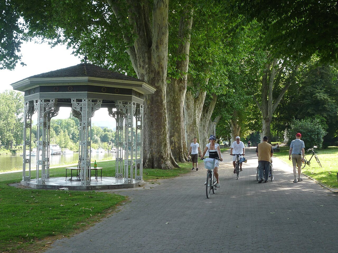 A section of the Rhine Cycle Route near Koblenz; the route extends far beyond the Lower Rhine.