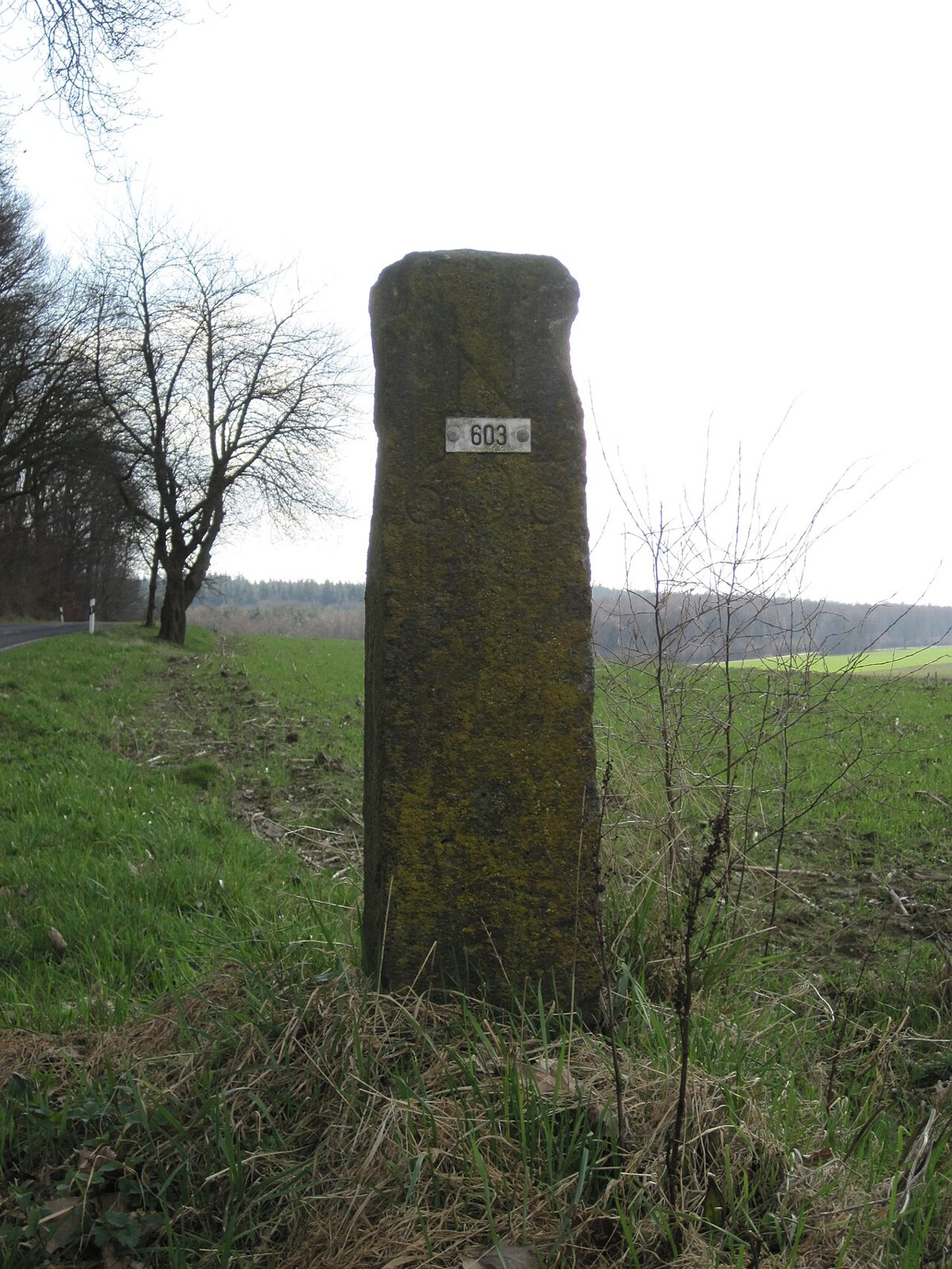 Boundary marker 603 near Kranenburg and Groesbeek.