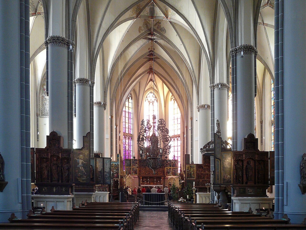 The interior of St Nicolai in Kalkar.
