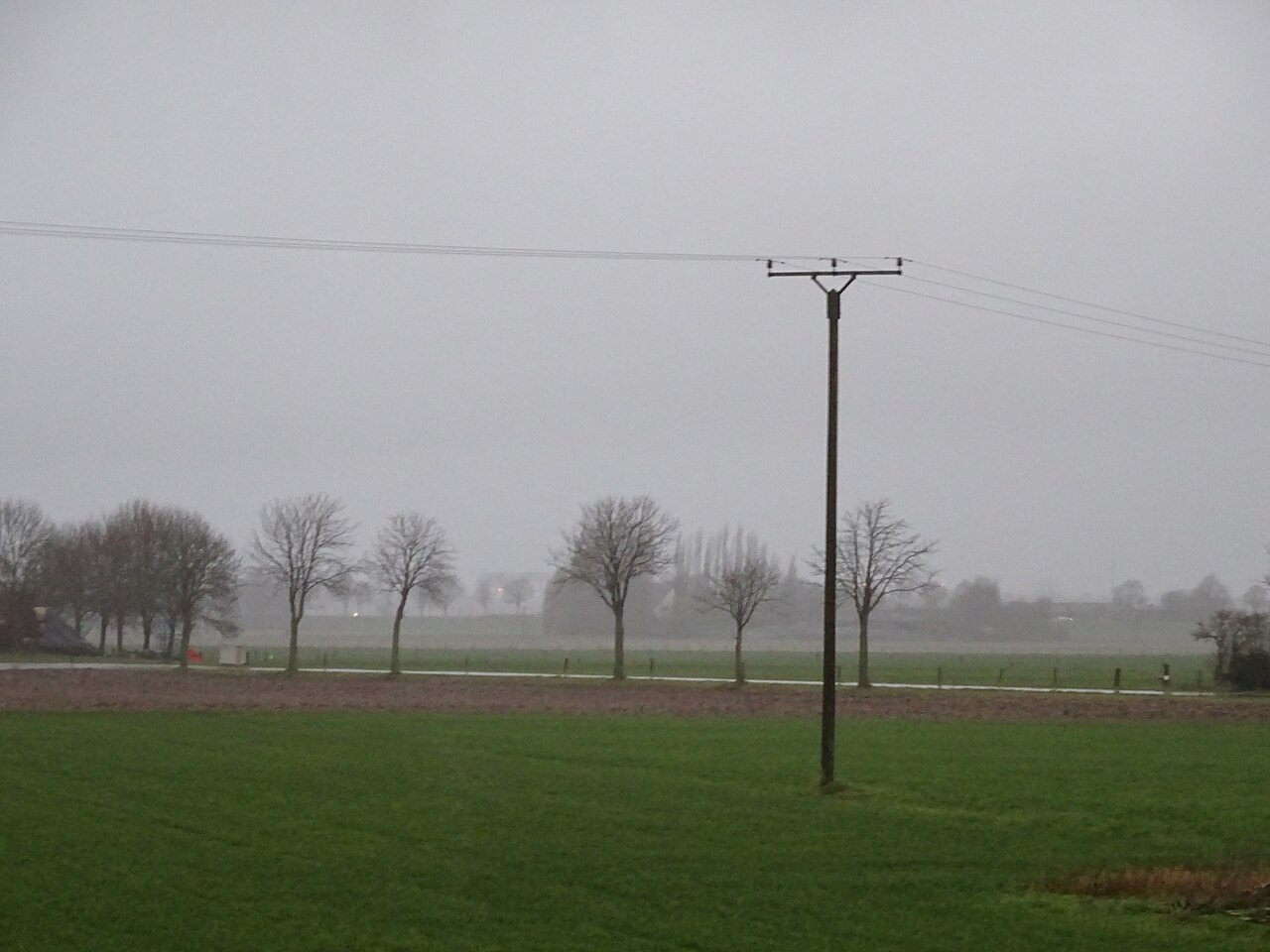 Rain over the landscape near Kalkar.